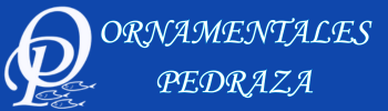 Logo Ornamentales Pedraza fondo azul